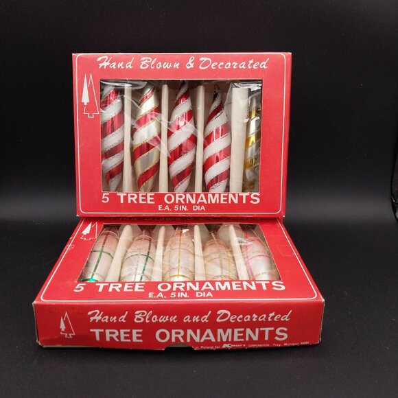 3 Boxes Vtg Blown Glass Teardrop Ornament Made in Poland for Kmart - Picture 2 of 7